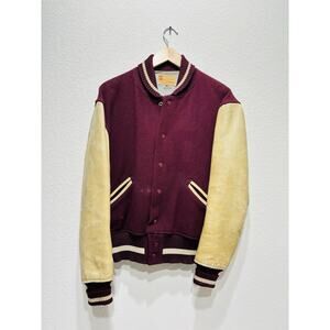 Vintage Letterman Jacket Dark Red 46 Large